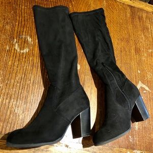 Knee high suede boots